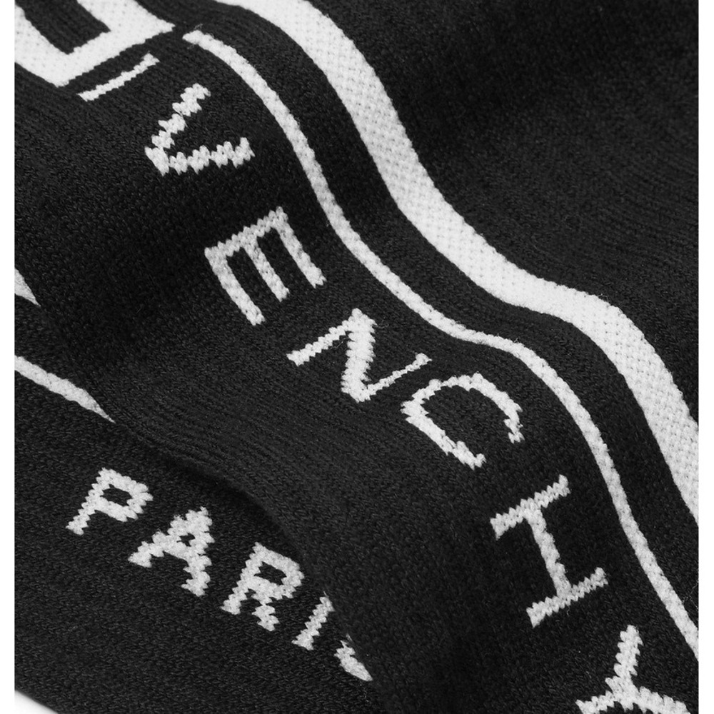 Givenchy Paris Intarsia Logo Stretch Black White Crew Socks Cotton Blend New - Picture 2 of 6